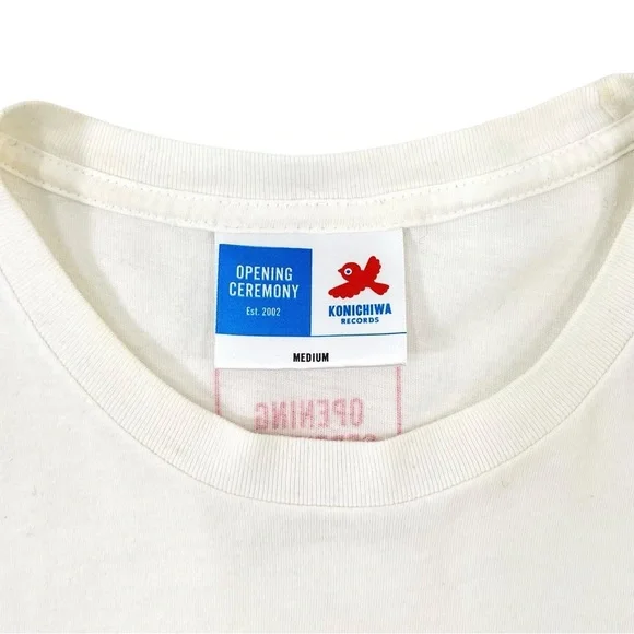 Opening Ceremony x Konichiwa Records White 2019 Robyn MSG NYC T-Shirt sz M - Picture 3 of 6